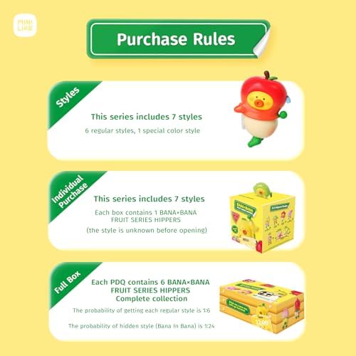 BANA×BANA Phone Decoration - Blind Box Adhesive Decorative Mini Figures Fruit Series Characters Vinyl Collectible Mystery for Cup Home Decor Birthday Gifts, Whole Set, 6PCS(Hidden Style) - Image 6