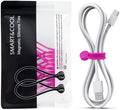 SMART&COOL Reusable Silicone Magnetic Cable Ties, Pink, 10-Pack by SMARTCOOL