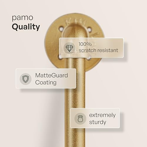 pamo Gold Clothing Rack Wall Mounted – 41" W × 87" H, 309 lbs - Image 3