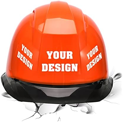 Safety Hard Hat Customize Logo Protective Head Outdoor Work Hat (Orange (Style 2)) by YOWESHOP