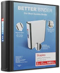 Staples Better Binder, 2-Inch 3-Ring View, Black, 2-Pack by Staples