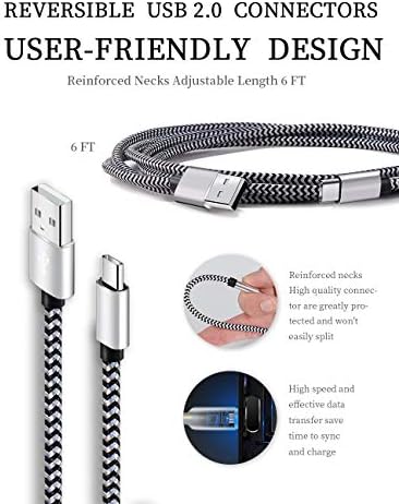 Teeind USB C Cable 6ft 5Pack, 3A Fast Charging Nylon Braided Type C Cord - Image 4