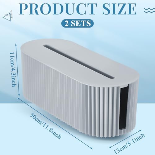 2 Pcs Cable Management Box, Fits Most Power Sockets, 11.8x5.1x4.3 in - Image 2