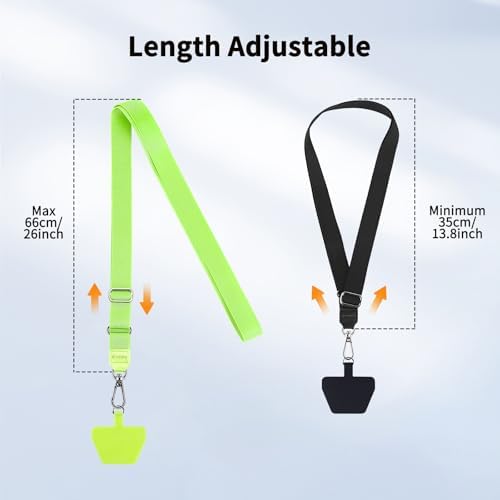 CACOE Phone Lanyard, Black+Green, 2 Pcs - Image 5