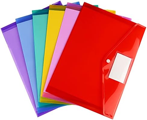 6 Pack Clear Document Folders Plastic Envelopes, A4 Size, 6 Colors - Image 6
