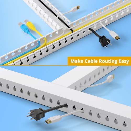1.2" H x 1.6" W Cable Management Raceway, 132in Under Desk Channel, White - Image 5