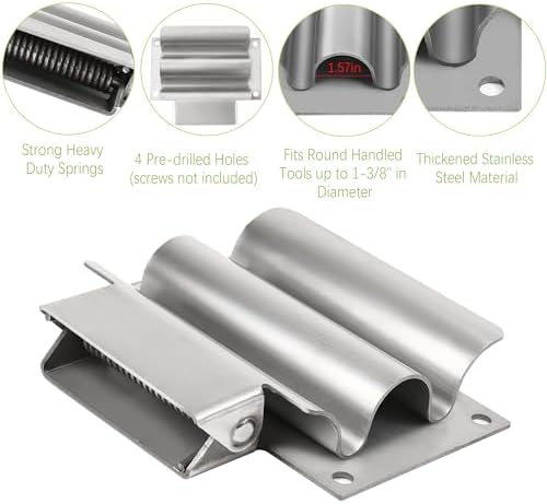 SH675SS Hand Tool Rack Holder for Dump Truck, Trailers, Garage, Shed Walls - Image 5