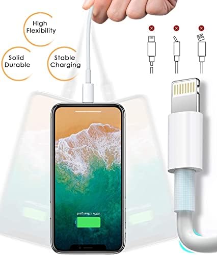 4 Pack [Apple MFi Certified] Apple Charging Cables 10ft, iPhone Chargers Lightning Cable 10 Foot, Fast iPhone Charging Cord for iPhone 14/14Pro/13/13Pro/12/11/11Pro/11Max/ X/XS/XR, ipad(Black) - Image 4