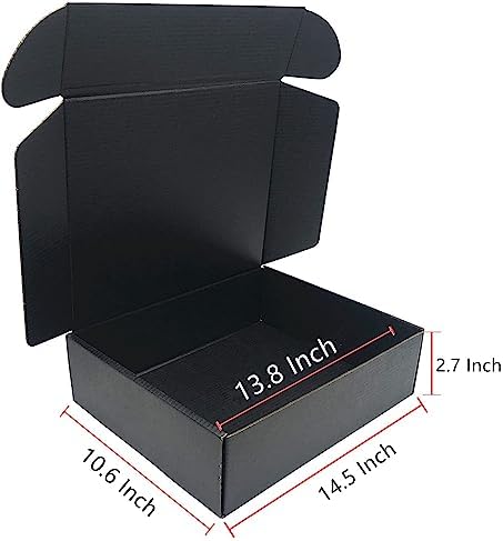 Black Shipping Boxes 14.5 x 10.6 x 2.7 Inch Cardboard Storage Box 10 Pack - Image 2