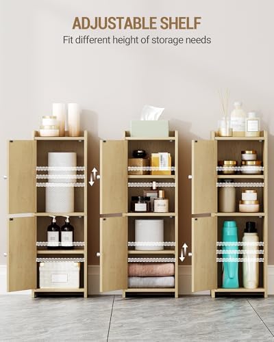 Hzuaneri Bathroom Storage Cabinet, Small Corner Floor Cabinet with 2 Doors - Image 5