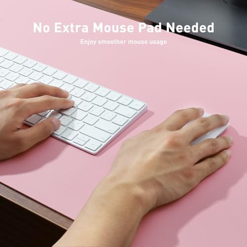 Aothia Faux Leather Desk Mat – Large Mouse Pad, Non-Slip PU Leather Blotter, Waterproof Writing Surface for Office and Home (Fairy Pink, 47.2" x 23.6") - Image 4