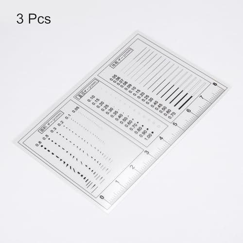 HARFINGTON 3pcs High Precision SEC Size Estimation Chart 88x58mm Transparency Flaw Detection Film Ruler for Diameter Area and Line Width Defects Measuring - Image 3