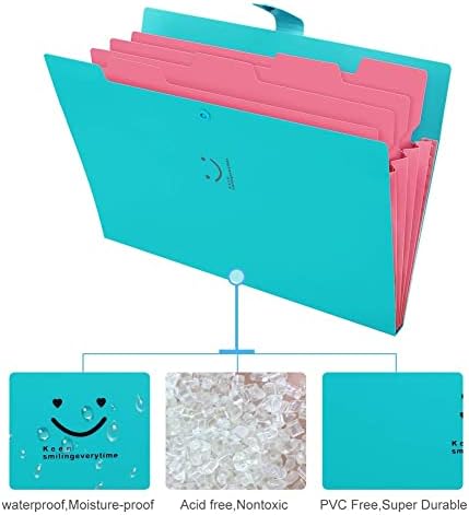 SKYDUE Expanding File Folder with 32 Labels, 5 Pockets A4 Letter Size Accordion Folder Paper Organizer for School and Office Pack of 4 - Image 6