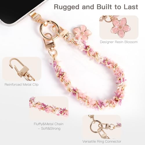 Long Pond Designer Cell Phone Wrist Strap, Anti-Lost Lanyard Wristlet Charm for iPhone 17 Pro Max&Most Cellphones, Detachable Bracelet - Image 3