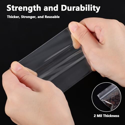 500 PCS 3" x 4" Small Plastic Bags 2 Mil Mini Clear Plastic Poly Bag - Image 6