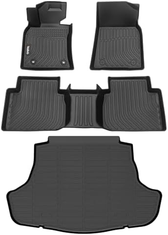 Wailtnb-Car Floor Mats & Cargo Mat Custom for Toyota Camry 2018-2024 (Not for Hybrid & AWD) Waterproof Durable All Weather Protection Floor Liner Full Set Toyota Camry Accessories Black by Wailtnb