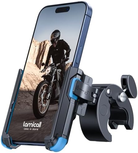 Lamicall Motorcycle Bike Phone Mount, 1s Lock Bike Phone Holder by Lamicall