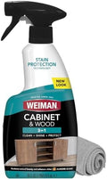 Weiman Cabinet & Wood Clean & Shine Spray - Furniture, Kitchen Cabinets, Baseboard & Trim, Fresh Almond Scent, Microfiber Cloth Included by Weiman