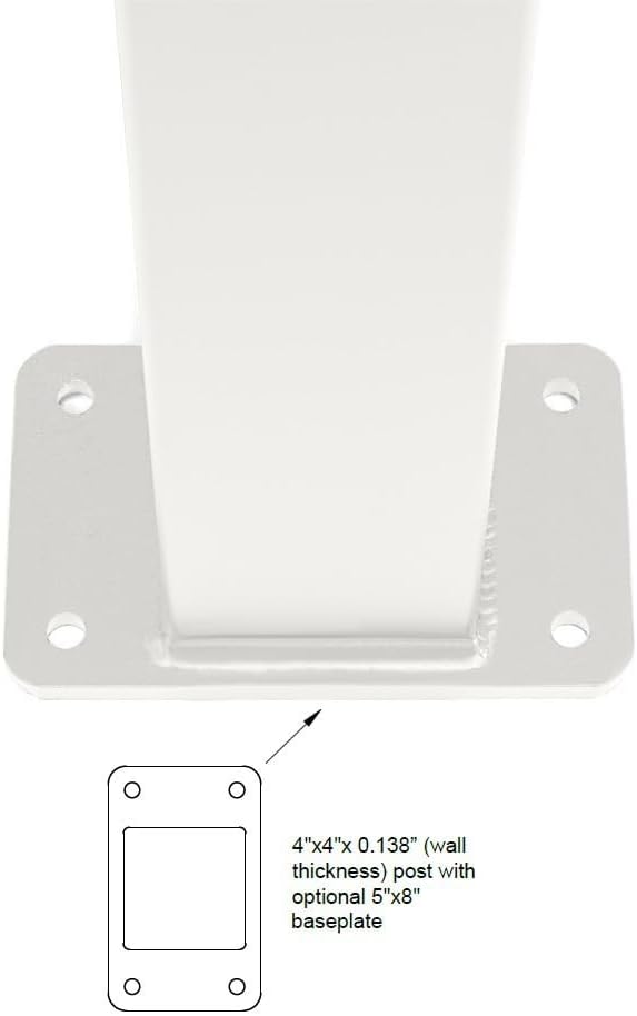 4" x 4" x 7' White Aluminum Post Kit – Concrete Mount, Powder-Coated, Easy - Image 4