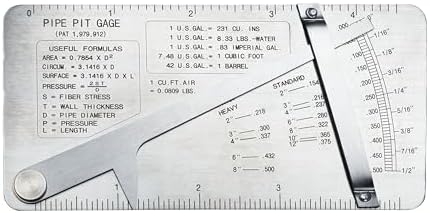 HFS(R) Pipe Pit Welding Gauge Gage Test Ulnar Welder Inspection 0 to 1/2" in 1/64" & .020 Increments by HFS