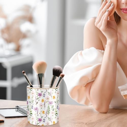 Large Capacity FLoral Pen Holder for Desk, Ceramic Pencil Holder Pen Cup Marker Holder Makeup Brush Holder, Desk Accessories & Workspace Organizers for Home, Office, Colored - Image 6
