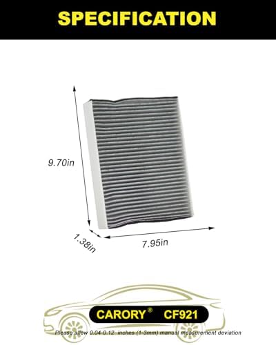 Cabin Air Filter w/Activated Carbon for Select 2013-2023 Ford, Lincoln Models - C-Max, Escape, Focus, Transit Connect, MKC, CV6Z-19N619A, FP-70, 2014 2015 2016 2017 2018 2019 2020 2021, CF921 - Image 2