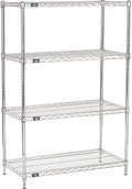 Nexel 18" x 36" x 63", 4 Tier Adjustable Wire Shelving Unit, NSF Listed Commercial Storage Rack, Chrome Finish, leveling feet by Nexel