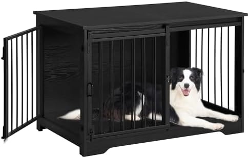 Hzuaneri 39.3" L Dog Crate Furniture Indoor Dog Kennel with Barn Door by Hzuaneri