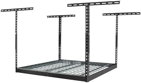 SafeRacks 4x4 Overhead Garage Storage Rack, Hammertone, 24"-45" Height by SafeRacks