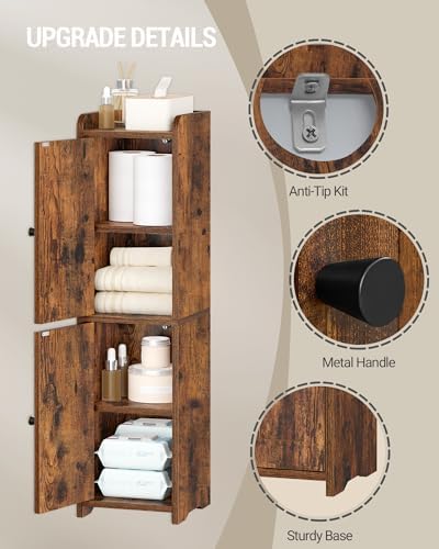 Hzuaneri Bathroom Storage Cabinet, Small Corner Floor Cabinet with 2 Doors - Image 6