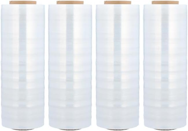 PSBM Stretch Wrap, 4 Pack, 15 Inch x 2000 Feet, 60 Gauge, Cast Hand Stretch by PackagingSuppliesbymail