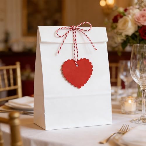 100 Pcs Red Gift Tags Valentine Heart Shaped Paper Tags Blank Heart Hanging DIY Labels Valentine's Gift Wrapping Tag with 33 Feet String for Valentine's Party - Image 7