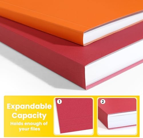 SUNEE File Folders, 120 Pack Manilla Folders 8.5 x 11, Colored File Folders Home Office School Supplies for Documents Files Paper, 6 Assorted Colors - Image 5