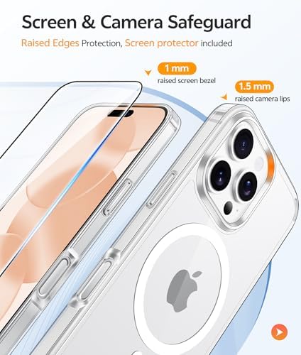 FNTCASE for iPhone 16 Pro Max Case, Fit for Magsafe, Glass Screen Protector - Image 4