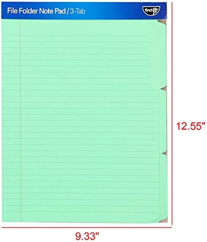 Find It File Folder Notepad - Pack of 24-9.5 x 12.5 Inch Notebook Organizer Folders for Filing, Document, and Clipboard Organization - Green - Image 2