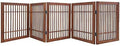 Pet Dog Gate Strong and Durable Freestanding Folding Acacia Hardwood Portable by Urnporium