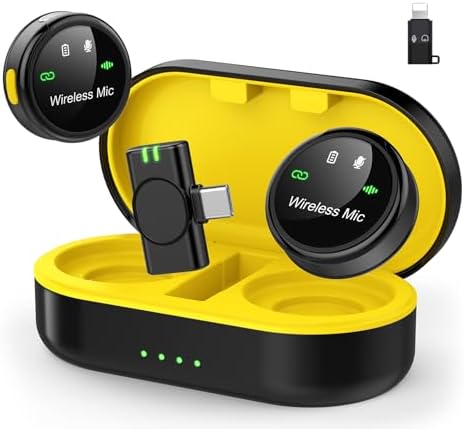 Wireless Lavalier Microphone for iPhone iPad Android Phone, Round Mini Mics by GoorDik