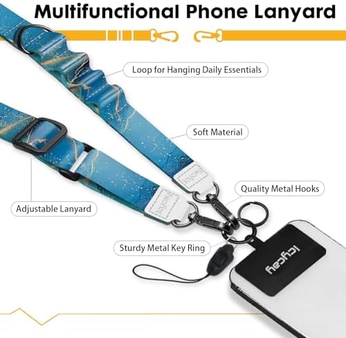 Icycay Phone Lanyard Crossbody Strap Neck Adjustable Teacher Women Marble - Image 3
