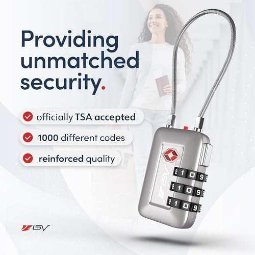 TSA Accepted Luggage Travel Lock, Set-Your-Own Combination Lock for School Gym Locker, Luggage Suitcase Baggage Locks, Filing Cabinets, Toolbox, Case (Silver, 4 Pack) - Image 2