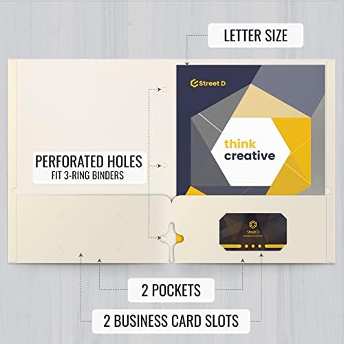 Better Office Products Two Pocket Portfolio Folders, 50-Pack, White, Letter Size Paper Folders, 50 Pieces, White - Image 2