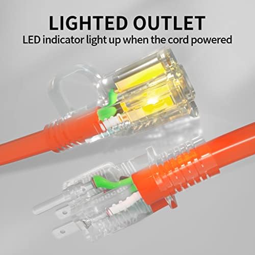 POWGRN 150 FT 12/3 Outdoor Extension Cord Waterproof, Heavy Duty Power Cord - Image 2
