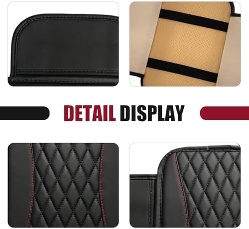 Car Center Console Cover, Upgraded Patchwork Leather Arm Rest Cover with Side Storage Pockets, Comfortable Auto Armrest Protector Cushion, Universal Middle Console Pad for SUV, Sedan (Black) - Image 3