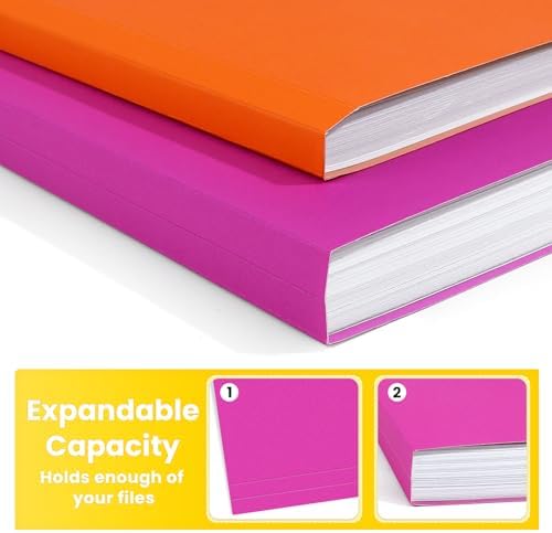 SUNEE File Folders, 36 Pack Manilla Folders 8.5 x 11, Colored File Folders Home Office School Supplies for Documents Files Paper, 6 Assorted Colors - Image 6