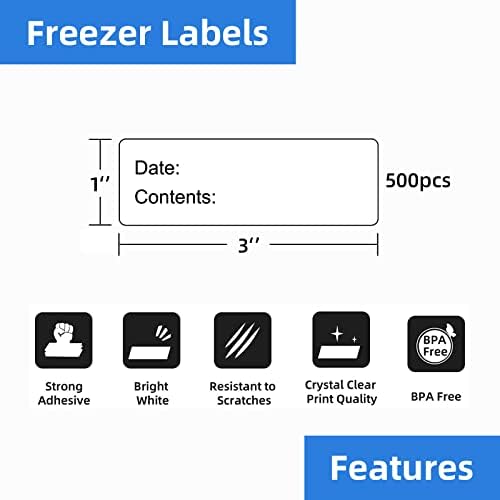 500PCS 1" x 3" Write-On Freezer Labels for Food Containers/Jars - Image 2