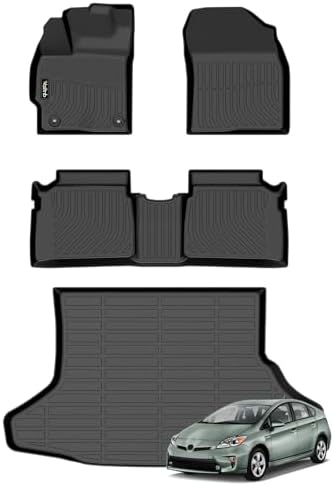 Wailtnb-Mats for Toyota Prius 2012-2015 (Not Fit Plug-in,V or C Models) Floor Mat Cargo Liner All Weather Floor Liner Car Mat for Toyota Prius Custom Fit Automotive Full Set Accessories by Wailtnb