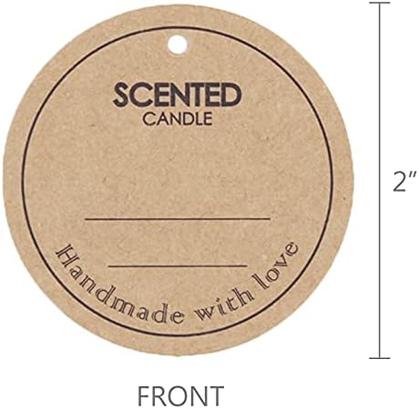 CandMak Candle Hang Tags, 160pcs 2" Diameter Handmade with Love Scented Candle Labels, Warning Labels for Candle Making - Image 2