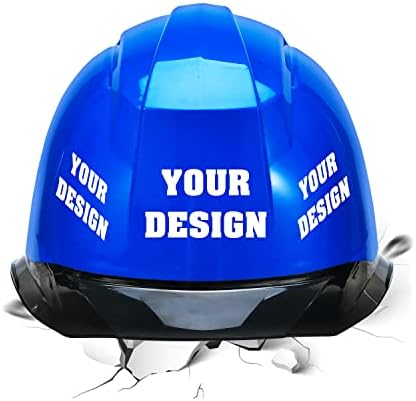 Safety Hard Hat Customize Logo Protective Head Outdoor Work Hat (Blue (Style 2)) by YOWESHOP