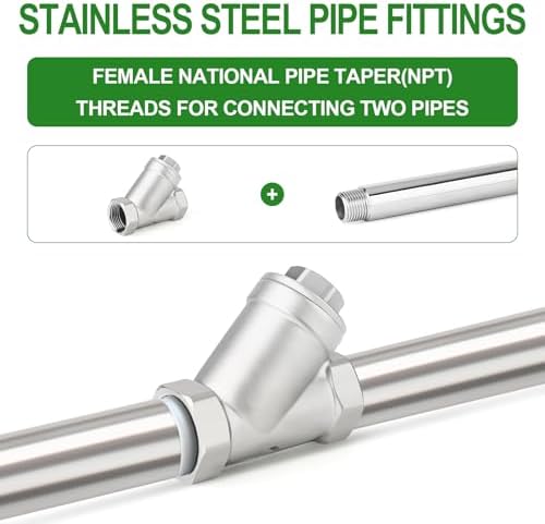 TAISHER 1Pcs 304 Stainless Steel 1-1/2" BSP Female WYE Y Strainer Mesh Filter Valve CF8 WOG 800 - Image 6