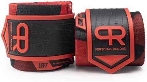 PR Personal Record Heavy Duty Premium Wrist Wraps, More Elasticity, Reinforced Stitching, Extra Wide Strap, Strong Thumb Loop, Larry Wheels Weightlifting Wraps - Image 2