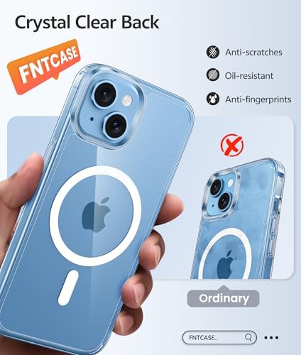 FNTCASE for iPhone 15/14/13 Case, Fit for Magsafe, Glass Screen Protector - Image 6